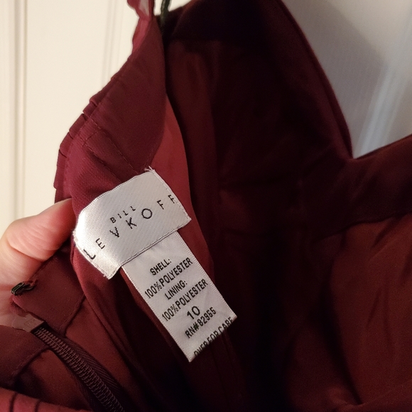 Bill Levkoff Long Bridesmaid Dress in Wine - Picture 4 of 7